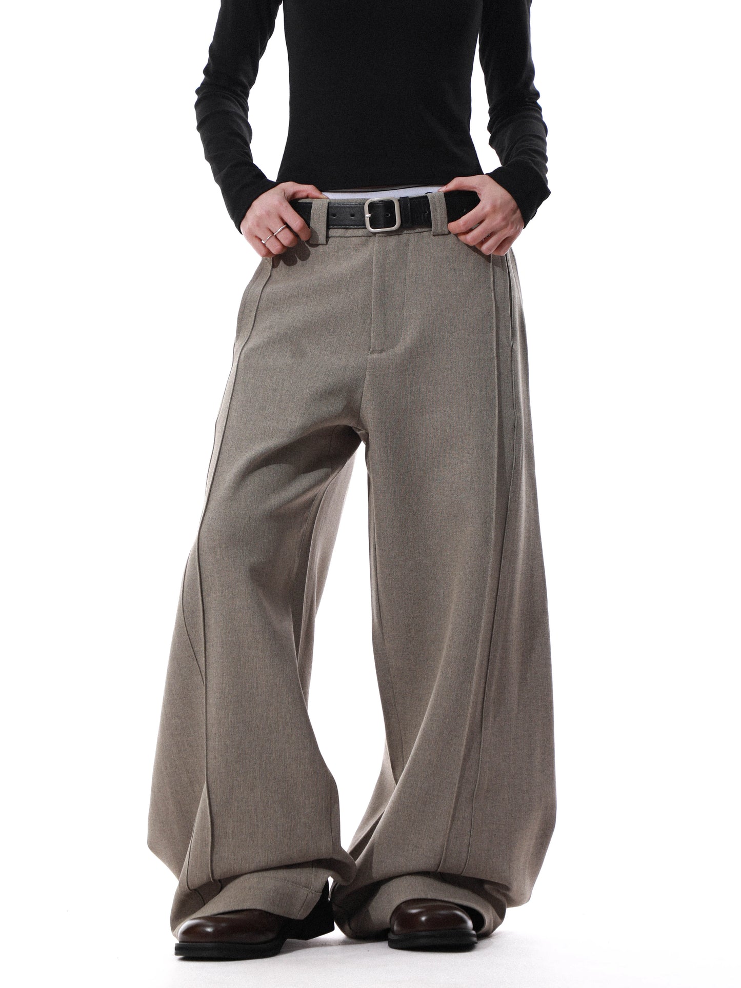 High-Waisted Wide-Leg Trousers