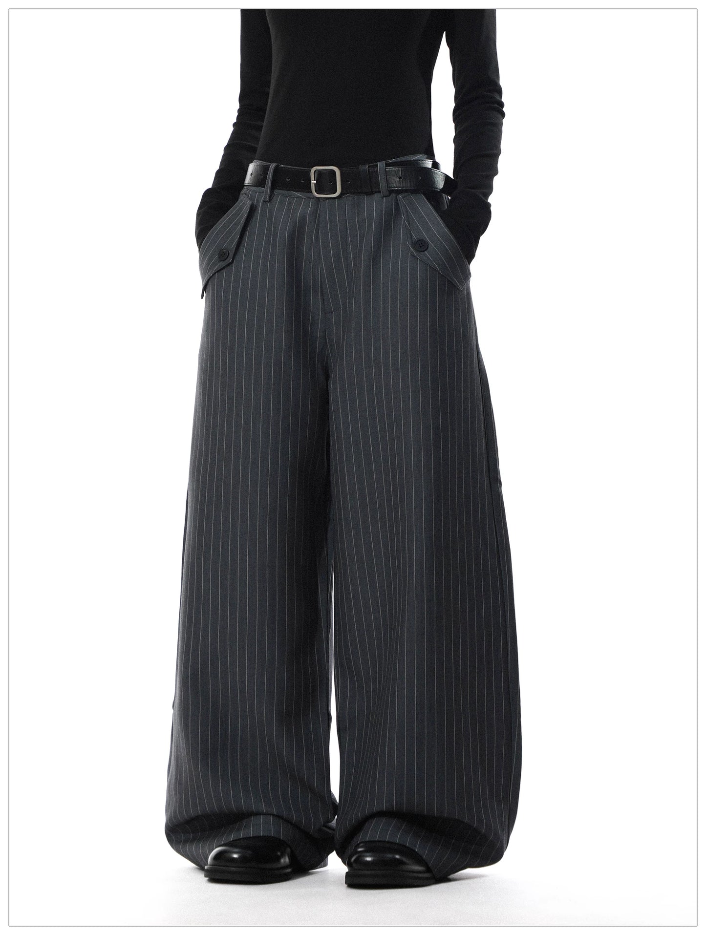 Striped Wide-Leg Trousers