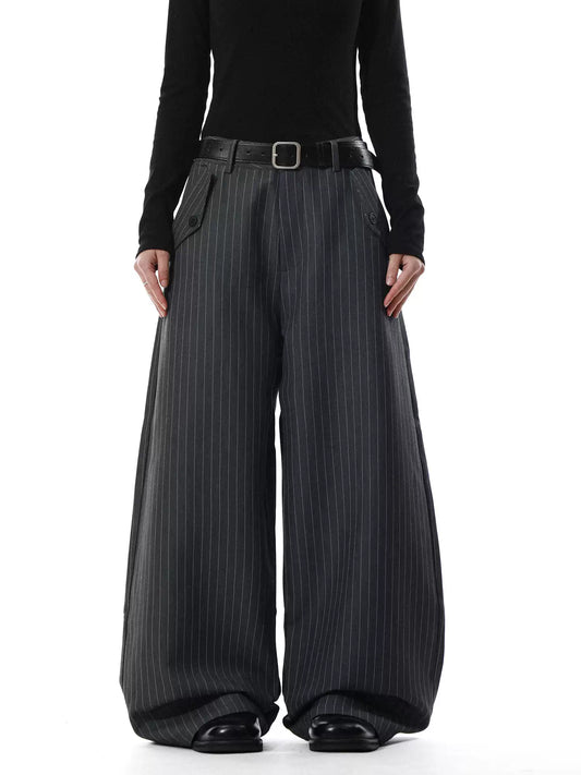 Striped Wide-Leg Trousers
