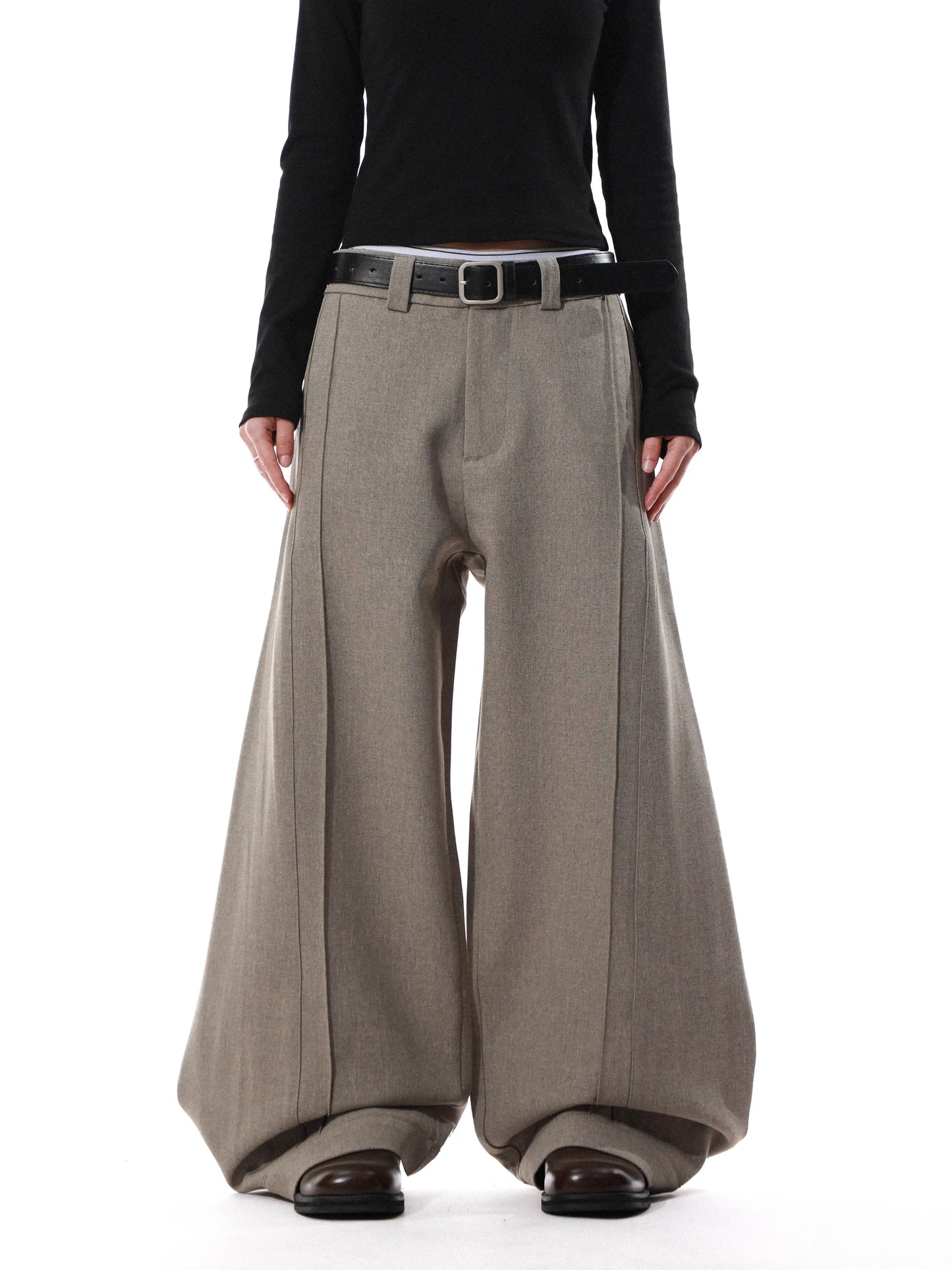 High-Waisted Wide-Leg Trousers