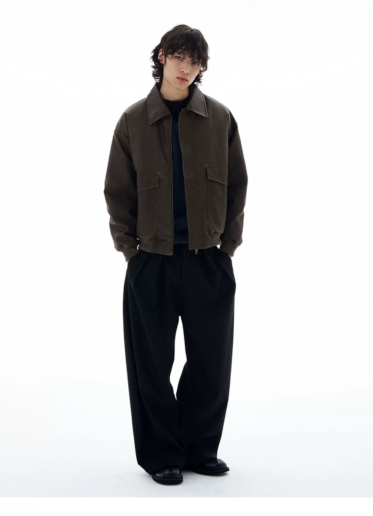 Design Pleated Striped Trousers