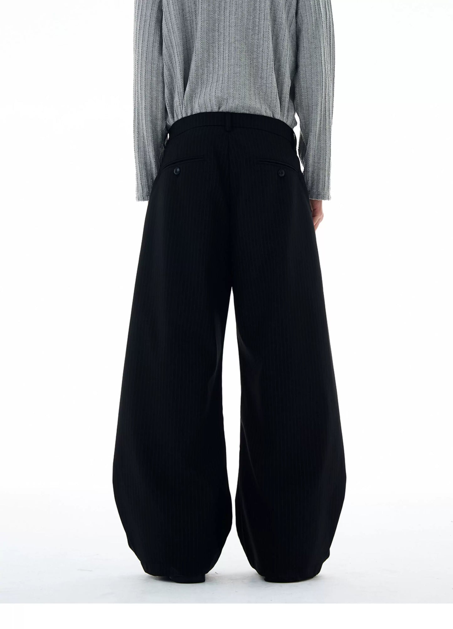 Design Pleated Striped Trousers