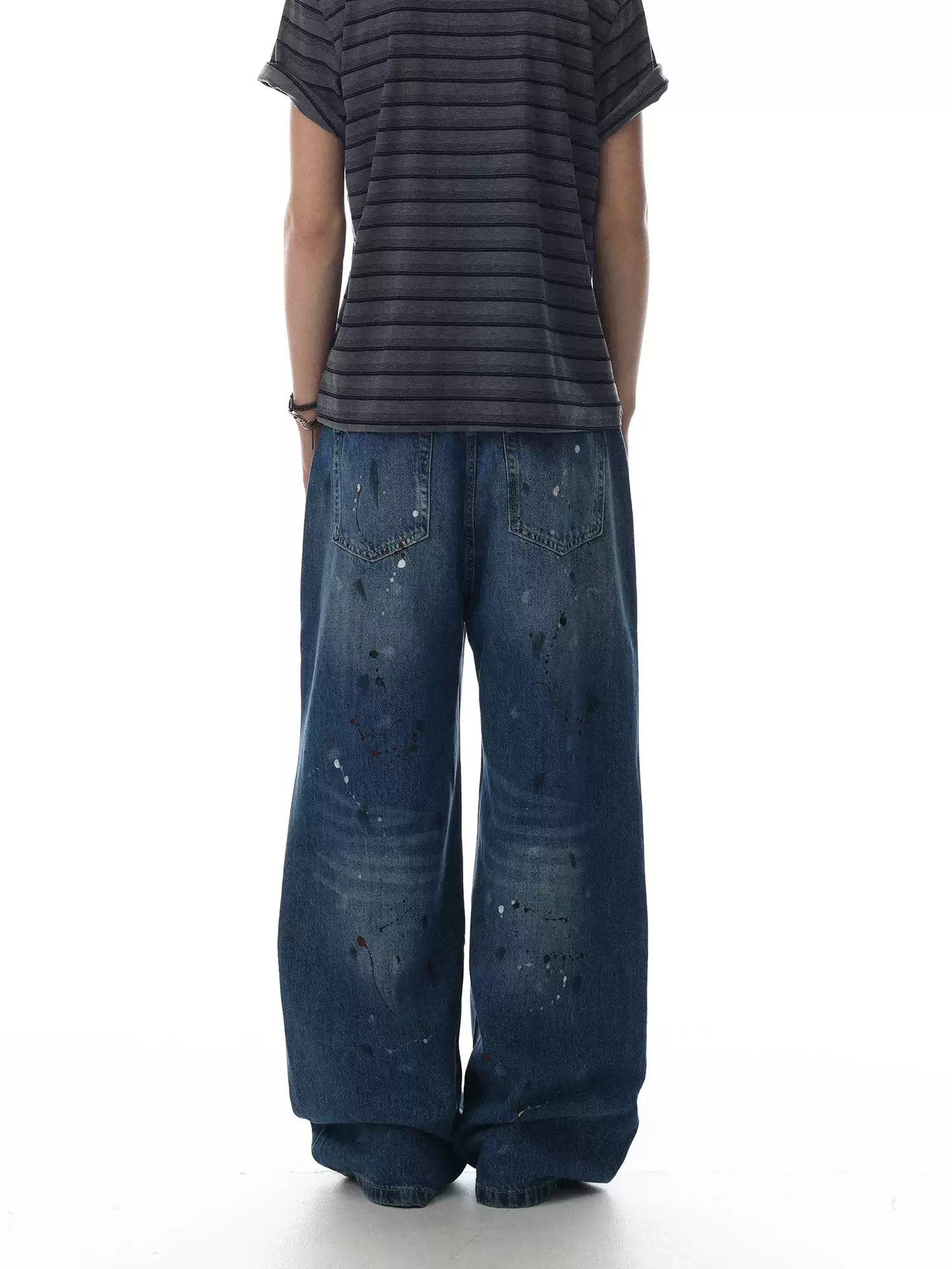 Distressed Straight-Leg Denim Pants