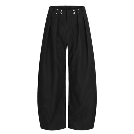 Design Pleated Striped Trousers