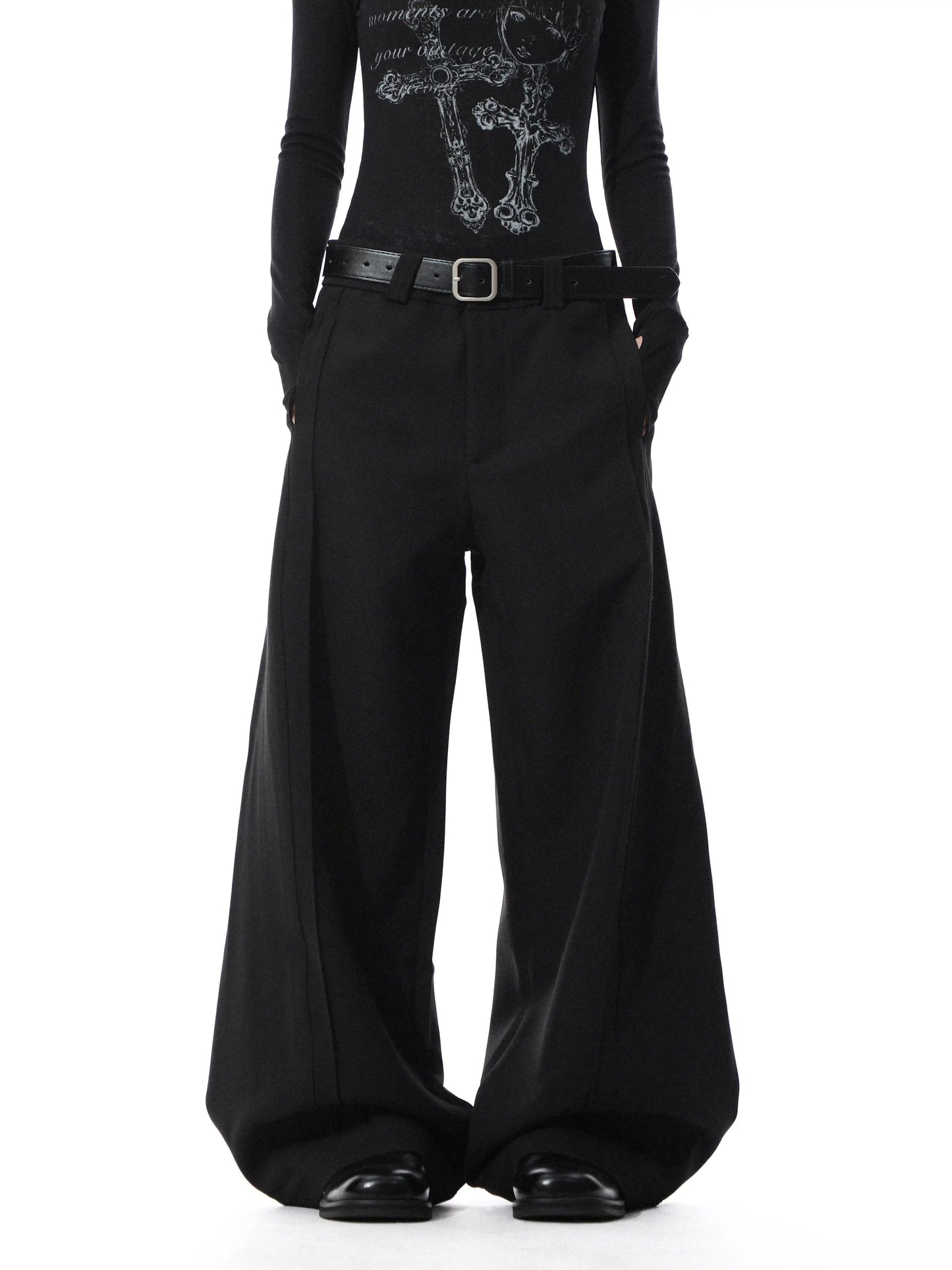 High-Waisted Wide-Leg Trousers