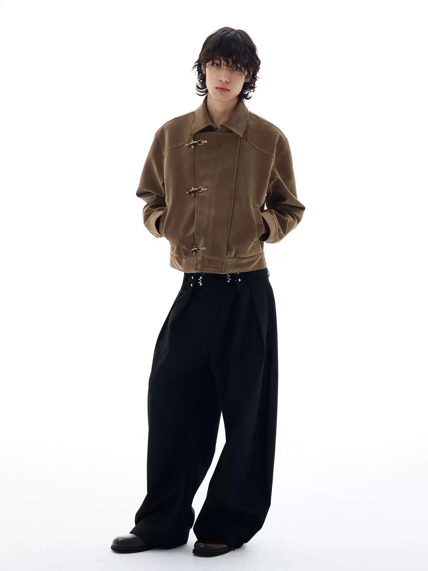 Design Pleated Striped Trousers
