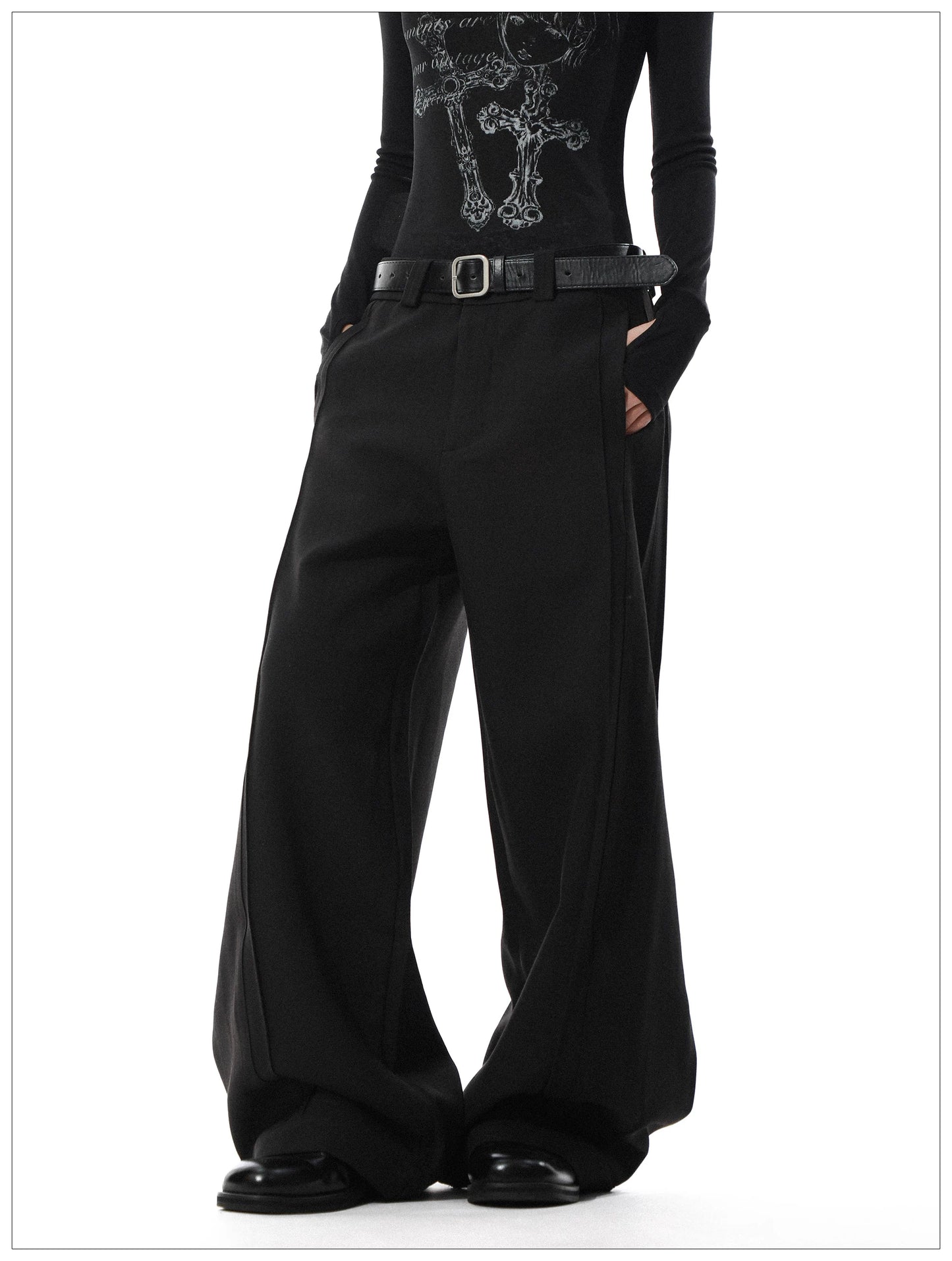High-Waisted Wide-Leg Trousers