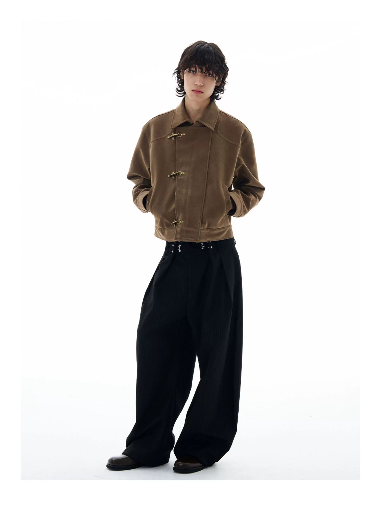 Design Pleated Striped Trousers