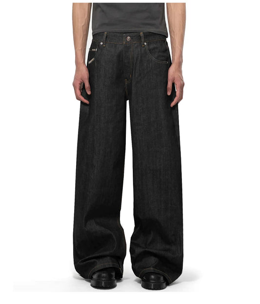 Raw Denim Casual Long Pants