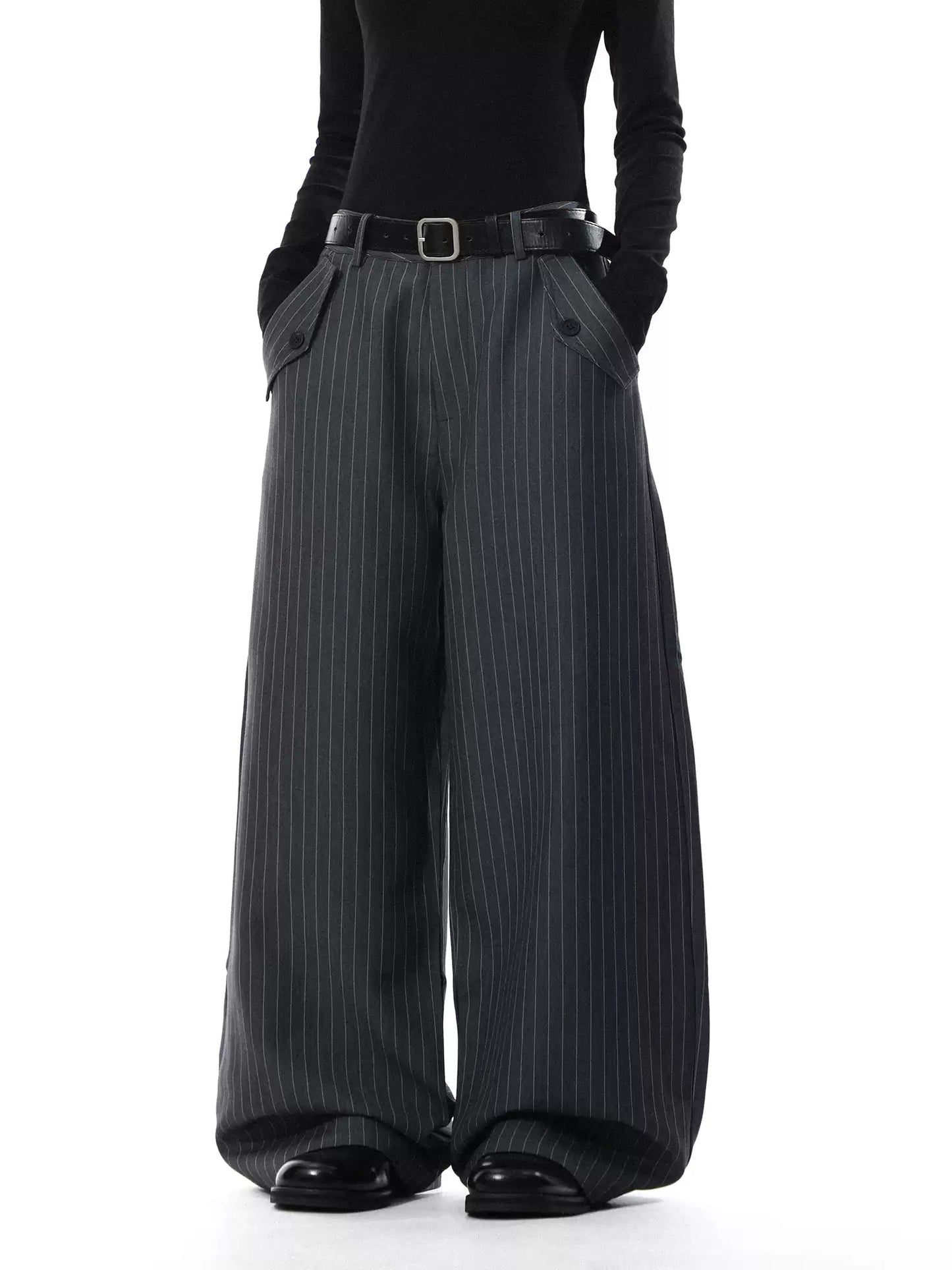 Striped Wide-Leg Trousers